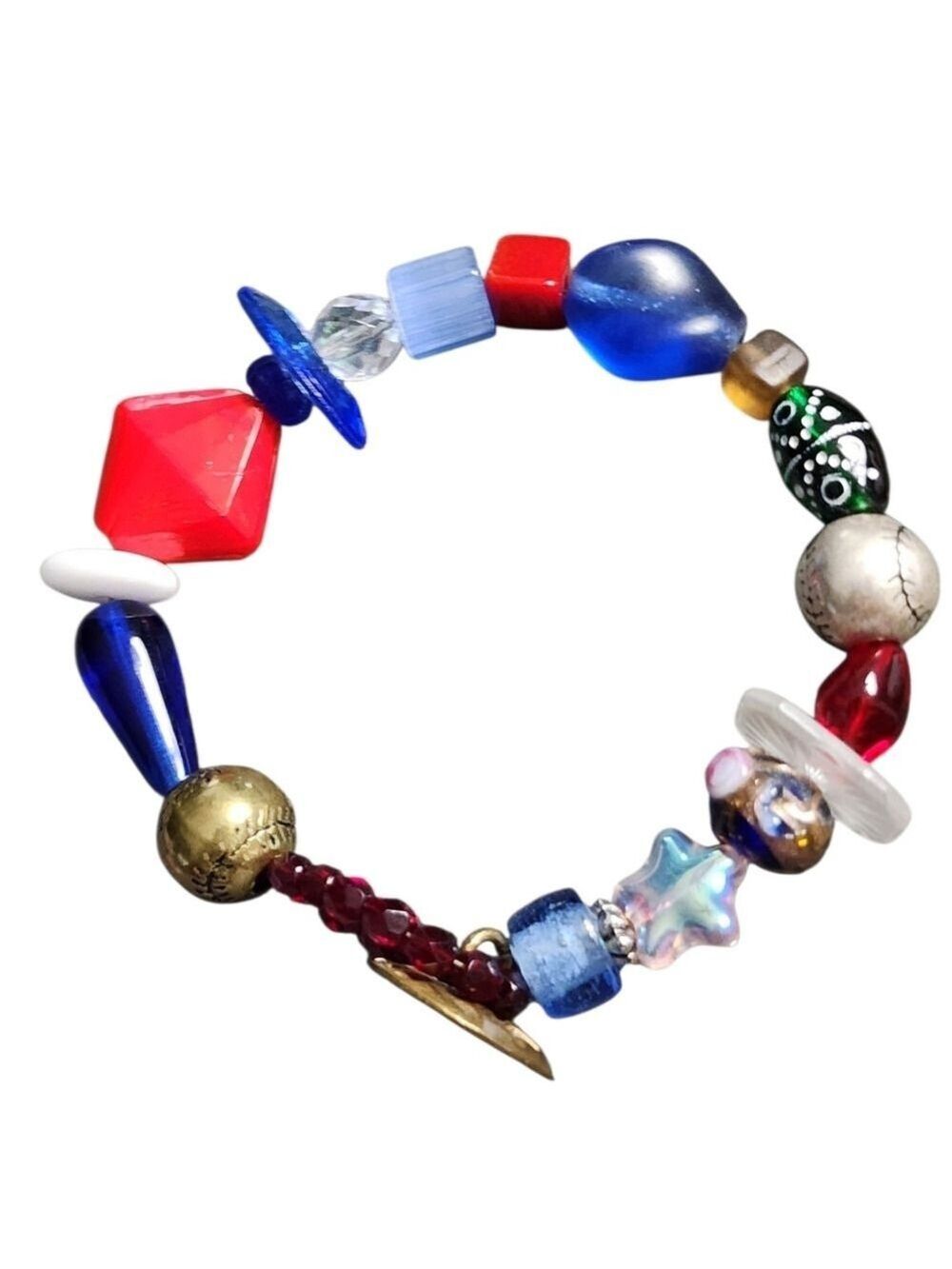 Handmade Beaded Colorful Baseball Bracelet